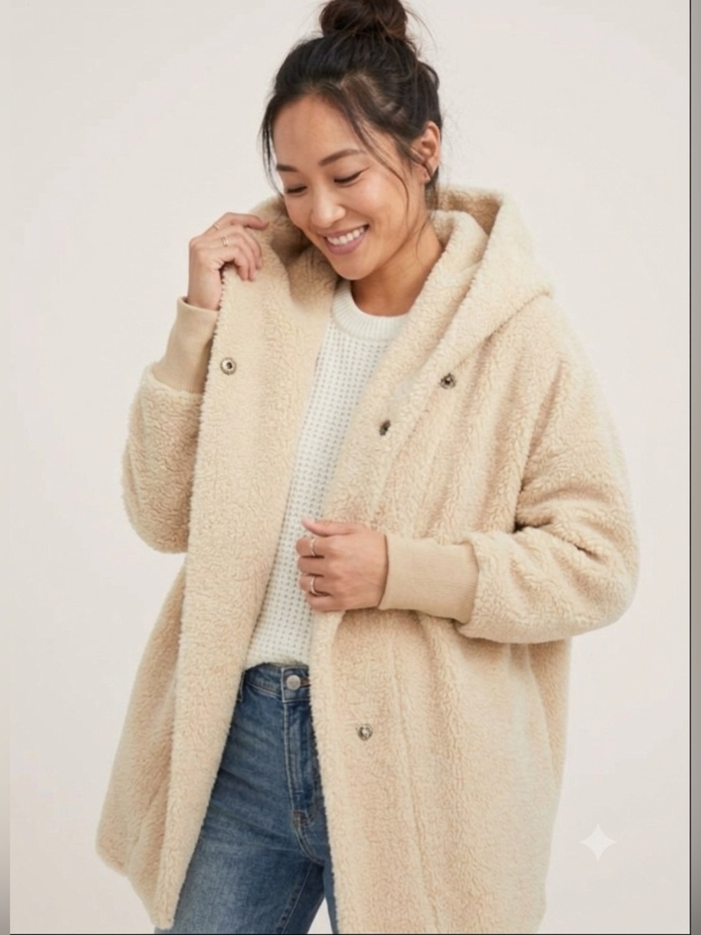 Hatch OS The Coco Sherpa One Size Cozy Hoodie Wrap Cardigan